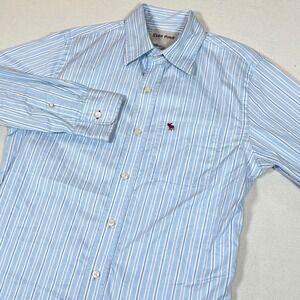 Ezra Fitch Abercrombie Blue Striped Cotton Button Down Shirt L *Broken Buttons